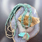 Vintage Native American 2 Strand Kingman Turquoise w/Fetish Bear Necklace