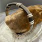 Vintage Braided Sterling Silver Over Black Leather Fashion Bracelet For Women