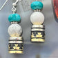 Tommy & Rosita Singer Sterling Silver Turquoise,Howlite Beads Dangle Earrings For Women