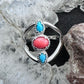 Carolyn Pollack Sterling Silver 2 Turquoise & 1 Coral Split Shank Ring For Women