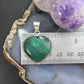 Sterling Silver Southwestern Style Malachite Heart Pendant For Women #1