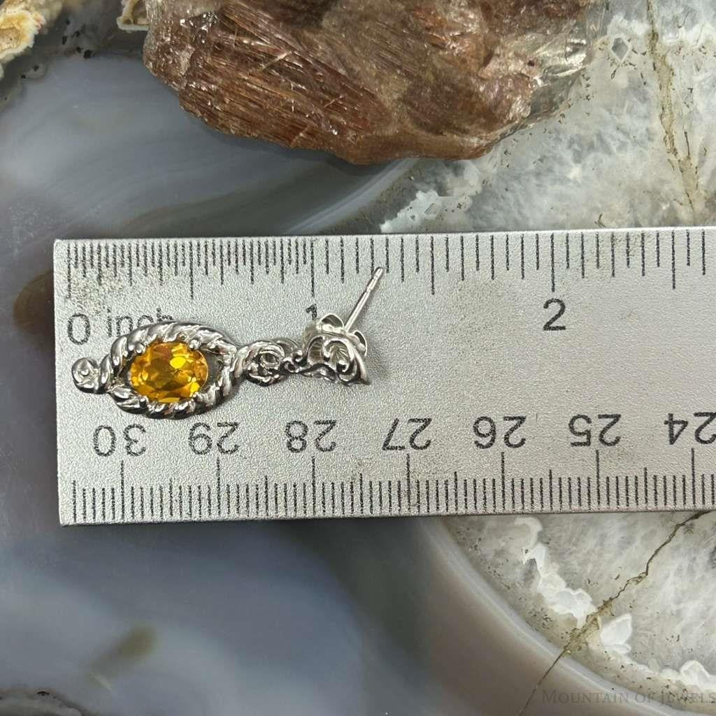 Carolyn Pollack Sterling Silver Faceted Citrine Dangle Earrings For Women