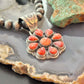 Native American Sterling Silver Orange Spiny Oyster Cluster Pendant For Women