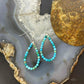 Sterling Silver Faceted Variety of Turquoise Shades Beads Hoop Earrings For Women