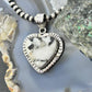 Sterling Silver Southwestern Style White Buffalo Decorated Heart Pendant For Women #3