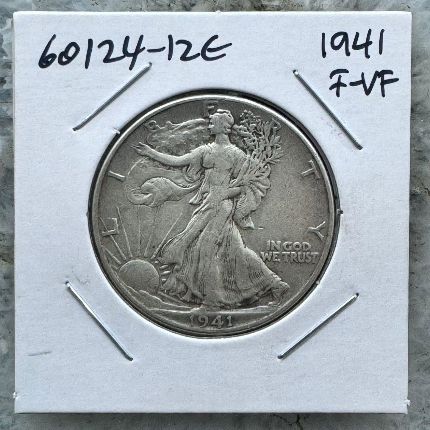 1941 90% Half Silver Dollar Walking Liberty F-VF #60124-12E