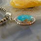 Native American Sterling Silver Blue Ridge Turquoise Oval Pendant For Women