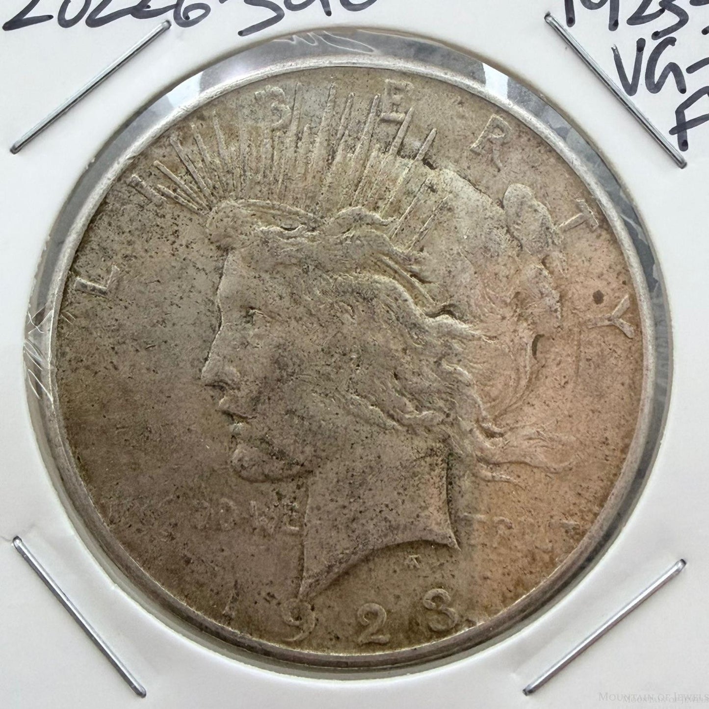 1923-S US 90% Peace Silver Dollar VG-F #20226-3GE