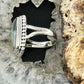 Sterling Silver Southwestern Style Rectangle Chrome Chalcedony Ring Size 7.25 For Women