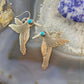 Brad Panteah Native American Sterling Turquoise Hummingbird Dangle Earrings