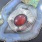 Vintage P. Attakai Native American Sterling Silver Carnelian Belt Buckle For Men