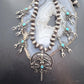 Frank Valdez Native American Sterling Silver Scorpions w/Navajo Pearl Unisex Necklace