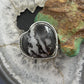 Sterling Silver Southwestern Style White Buffalo Heart Shape Ring Size 8 For Women