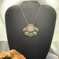 Sterling Silver Southwestern Style 1944 Mercury Dime & Sonora Gold Turquoise Necklace For Women