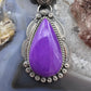 Native American Sterling Silver Teardrop Purple Phosphosiderite Pendant For Women