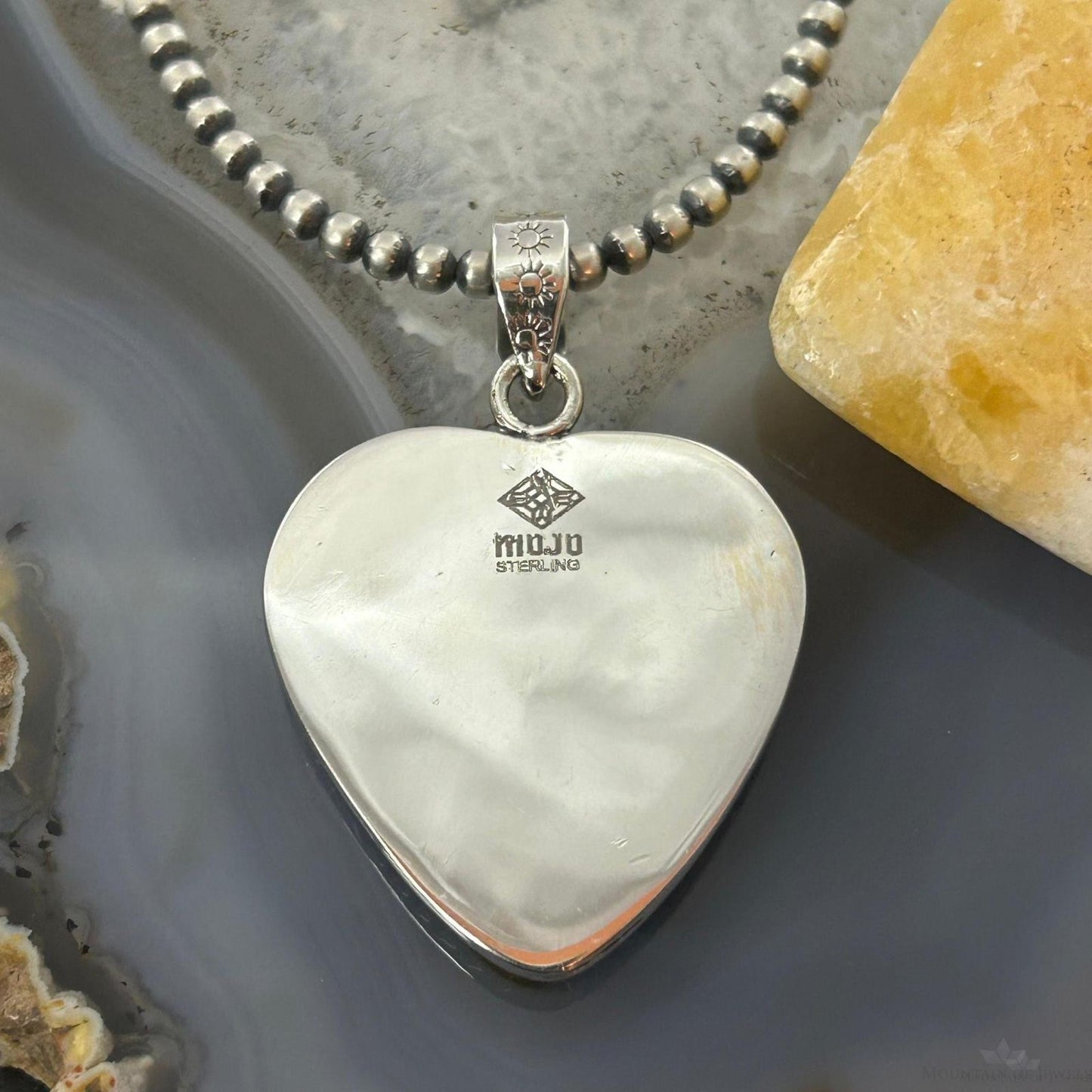 Sterling Silver Southwestern Style Turquoise Spiny Oyster Heart Pendant For Women