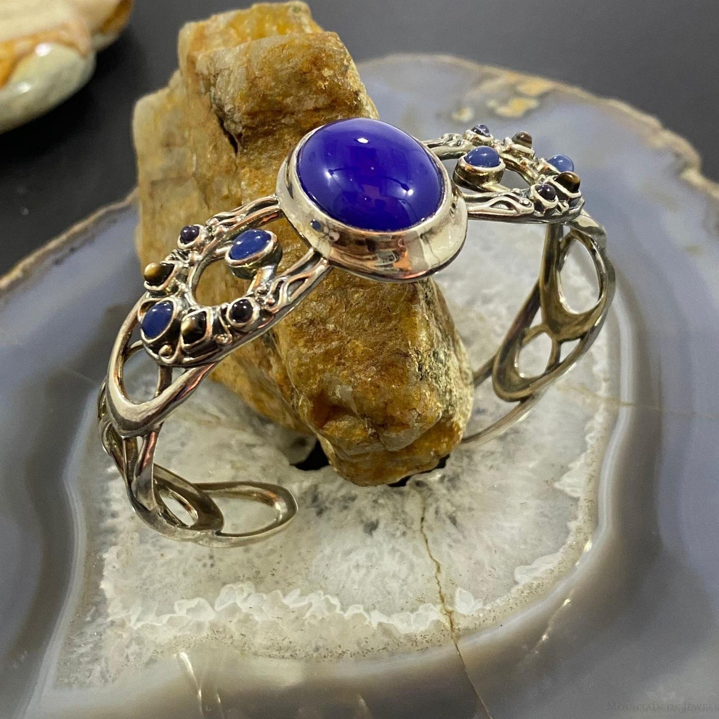 Carolyn Pollack Sterling Lapis & Multi Gemstone Decorated Bracelet For Women
