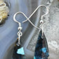 Sterling Silver Elongated Teardrop Chrysocolla Slab Dangle Earrings For Women #226