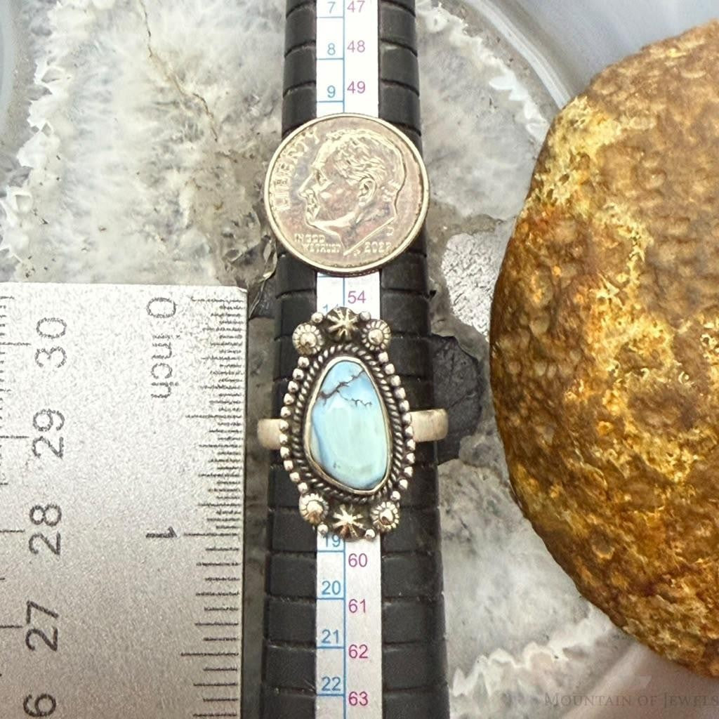 Sterling Silver Southwestern Style Golden Hill Turquoise Adjustable Ring For Women #2