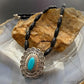 Carolyn Pollack Sterling Silver Turquoise Concho Pendant on Onyx Beads Necklace For Women