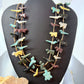 Vintage Sterling Silver 2 Strands Various Carved Fetish 24" Necklace For Women
