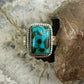 Sterling Silver Southwestern Style Malachite Chrysocolla Bar Ring Size 10 For Women