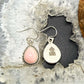 Sterling Silver Southwestern Style Teardrop Pink Conch Dangle Earrings For Women