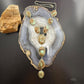 Sterling Silver Southwestern Style Montezuma Turquoise Lariat 24.5" Necklace For Women