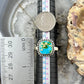 Sterling Silver Southwestern Style Sonora Gold Turquoise Adjustable Bar Ring For Women #8