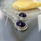 Sterling Silver Southwestern Style Oval Amethyst Dangle Earrings For Women
