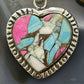 Sterling Silver Southwestern Style Cotton Candy Heart Pendant For Women #2