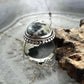 Sterling Silver Southwestern Style Teardrop Dendrite Agate Ring Size 7.5 For Women