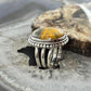 Sterling Silver Southwestern Style Oval Yellow Jasper Decorated Ring Size 6.75 For Women