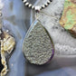 Sterling Silver Large Teardrop Druzy Quartz Double Sided Fashion Pendant For Women