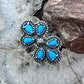 Carolyn Pollack Sterling Silver Sleeping Beauty Turquoise Cluster Ring Size 8 For Women