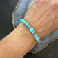 Sterling Silver Natural Turquoise Beads 7.5" Bracelet For Women