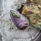 Sterling Southwestern Style Elongated Teardrop Stichtite Ring Size 8.75 For Women