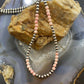 Native American Sterling 4mm Navajo Pearl 4.4mm Peruvian Opal Bead 18" Necklace For Women