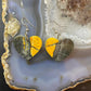 Sterling Silver Heart Shape Bumblebee Jasper Slab Dangle Earrings For Women #1
