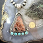 Sterling Silver Southwestern Style Triangle Dendritic Jasper & Turquoise Pendant For Women