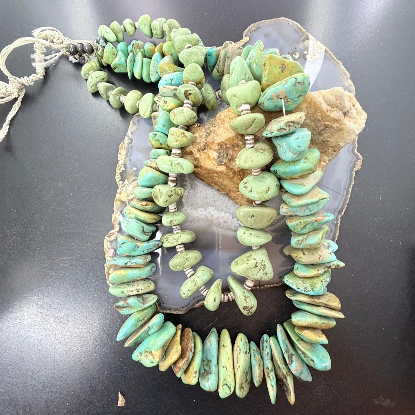 Vintage 2 Strands Chunky Natural Turquoise Stone Necklace For Women For Women
