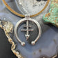 Gary Custer Sterling Silver Tufa Cast Cross Naja Unisex Pendant w/Leather Cord