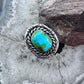 Native American Sterling Silver Sonora Gold Turquoise Ring Size 9.5 For Women