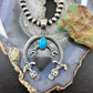 Eva & Linberg Billah Native American Sterling Silver Oval Turquoise Unisex Naja Pendant
