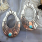 Tommy & Rosita Singer Sterling Silver Dot Turquoise Engraved Dangle Earrings For Women
