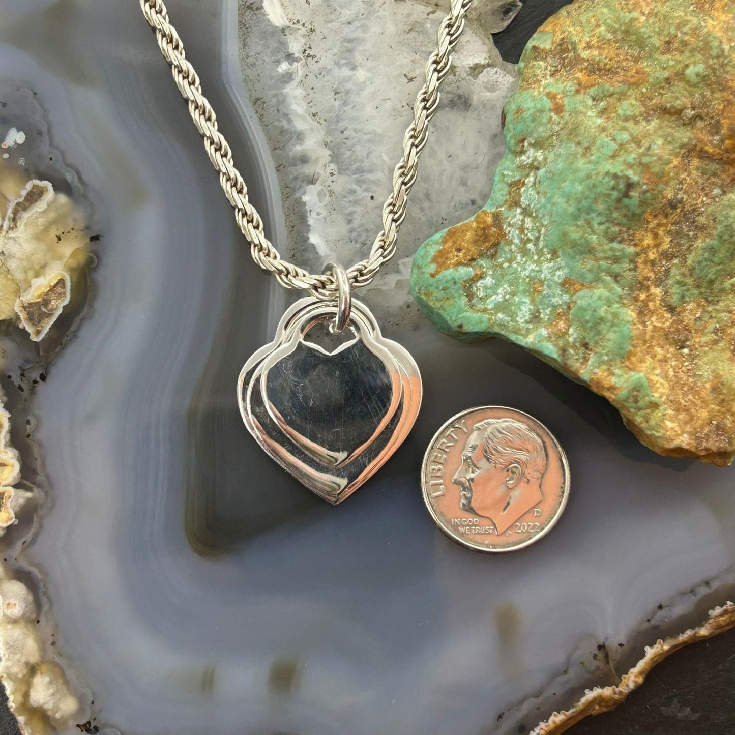 Sterling Silver Fashion Triple Heart Heart Pendant For Women