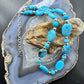 Carolyn Pollack Sterling Silver Flat Oval Turquoise Adjustable Beaded Necklace For Women