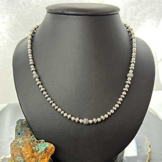 Carolyn Pollack Sterling Silver Decorated Beaded 26"-28" Necklace For Women