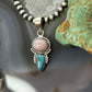 Sterling Silver Southwestern Style Pink Conch & Turquoise Pendant For Women