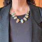 Sterling Silver Southwestern Style Boulder Ribbon Turquoise 18" Necklace For Women